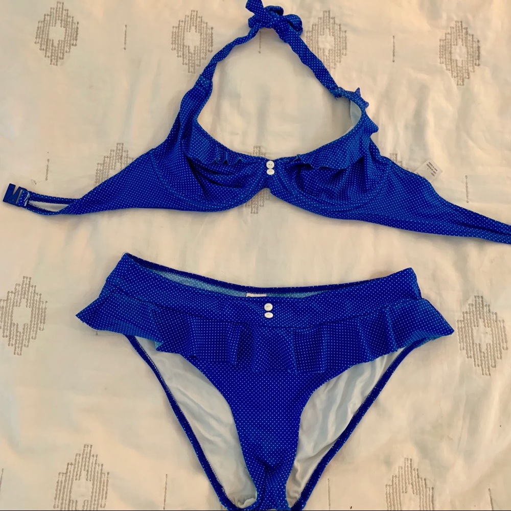 Blue Polkadot Bikini by Freya